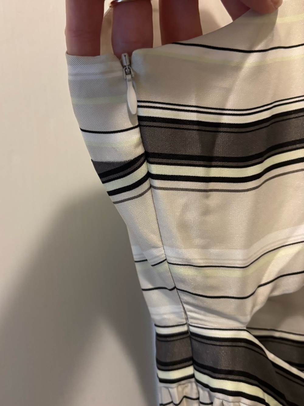 Banana Republic Striped Pleated Midi Dress in Cream and Black - Picture 7 of 8